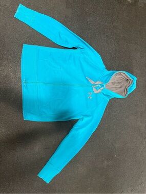 Under Armour Teal Full-Zip Hoodie with Gray Hood Lining